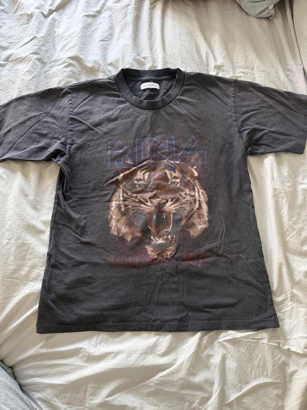 Anine Bing Black Graphic Tiger Tee